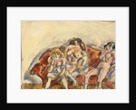 Three Women on a Red Sofa by Jules Pascin
