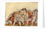 Three Women on a Red Sofa by Jules Pascin