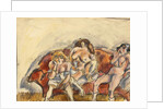 Three Women on a Red Sofa by Jules Pascin