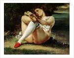 Woman in White Stockings, c.1861 by Gustave Courbet