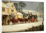Winter Scene with the Royal Mail Halted at an Inn by Samuel Henry Alken