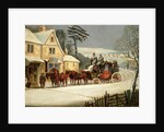 Winter Scene with the Royal Mail Halted at an Inn by Samuel Henry Alken