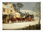 Winter Scene with the Royal Mail Halted at an Inn by Samuel Henry Alken