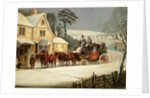 Winter Scene with the Royal Mail Halted at an Inn by Samuel Henry Alken