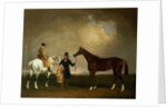 Mr Sadler's 'Decisive' held by his Trainer with the jockey John Day Jnr., Stockbridge Racecourse, 1843 by George Cole