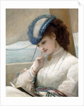 A Girl Reading in a Sailing Boat, 1869 by Alfred Chantrey Corbould