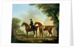 Mr. Crewe's Hunters with a Groom near a Wooden Barn by George Stubbs
