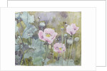 Pink poppies with bees by Rosalie Bullock