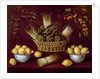 Still life with Asparagus, Artichokes, Lemons and Cherries by Blas de Ledesma