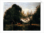 Landscape with Cattle by Jean Baptiste Camille Corot