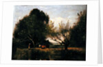 Landscape with Cattle by Jean Baptiste Camille Corot