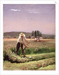 A peasant, mowing by Charles Emile Jacque