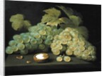 Grapes with half a walnut by Jacob Foppens van Es