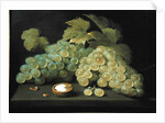 Grapes with half a walnut by Jacob Foppens van Es