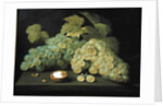 Grapes with half a walnut by Jacob Foppens van Es