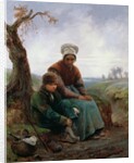 Peasant woman and boy, 1846 by Adolphe-Felix Cals