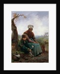 Peasant woman and boy, 1846 by Adolphe-Felix Cals