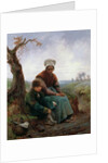 Peasant woman and boy, 1846 by Adolphe-Felix Cals