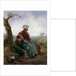 Peasant woman and boy, 1846 by Adolphe-Felix Cals