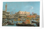 The Bucintoro returning to the Molo by (1697-1768) Canaletto