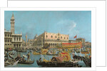 The Bucintoro returning to the Molo by (1697-1768) Canaletto
