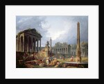 Architectural capriccio with obelisk, 1768 by Hubert Robert