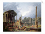Architectural capriccio with obelisk, 1768 by Hubert Robert