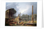 Architectural capriccio with obelisk, 1768 by Hubert Robert