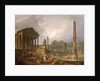 Architectural Capriccio with temple and obelisk, 1798 by Hubert Robert