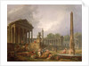 Architectural Capriccio with temple and obelisk, 1798 by Hubert Robert