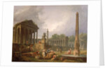 Architectural Capriccio with temple and obelisk, 1798 by Hubert Robert