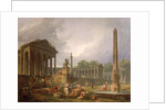 Architectural Capriccio with temple and obelisk, 1798 by Hubert Robert