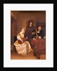 A Young Woman Playing a Theorbo to Two Men, 1667-68 by Gerard ter Borch or Terborch