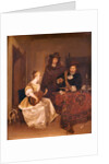 A Young Woman Playing a Theorbo to Two Men, 1667-68 by Gerard ter Borch or Terborch