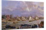 Yachts of the Cumberland Fleet racing off Lambeth Palace, 1775 by English School