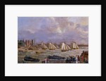 Yachts of the Cumberland Fleet racing off Lambeth Palace, 1775 by English School