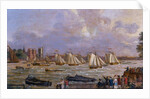Yachts of the Cumberland Fleet racing off Lambeth Palace, 1775 by English School