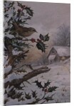 Wren in Hollybush by a cottage by Carl Donner