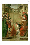 Emperor Julian the Apostate burning the bones of St. John the Baptist by Master of the St. Johns Retable