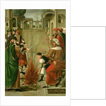 Emperor Julian the Apostate burning the bones of St. John the Baptist by Master of the St. Johns Retable