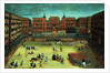Panorama of a fiesta in the Plaza Mayor in Madrid by Spanish School