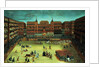 Panorama of a fiesta in the Plaza Mayor in Madrid by Spanish School