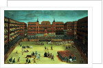 Panorama of a fiesta in the Plaza Mayor in Madrid by Spanish School