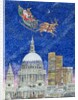 Father Christmas Flying over London by Catherine Bradbury