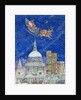 Father Christmas Flying over London by Catherine Bradbury