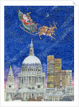Father Christmas Flying over London by Catherine Bradbury