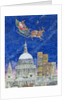 Father Christmas Flying over London by Catherine Bradbury