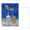 Father Christmas Flying over London by Catherine Bradbury