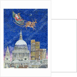 Father Christmas Flying over London by Catherine Bradbury