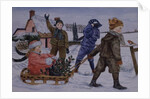 Children playing in the snow by Catherine Bradbury
